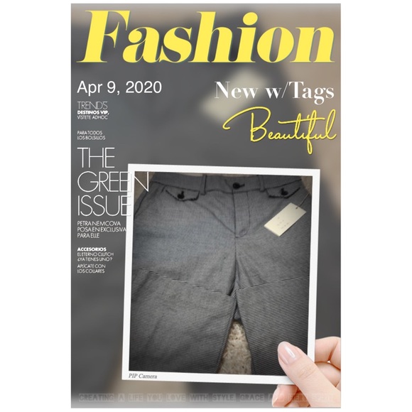 Black|White Houndstooth Kick Flare Crop Ankle Pant - Picture 6 of 8